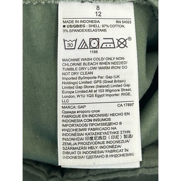 Gap Women’s Girlfriend Khaki Pants 8 Green Chinos Casual Zip Button Loops Pocket - Picture 11 of 11